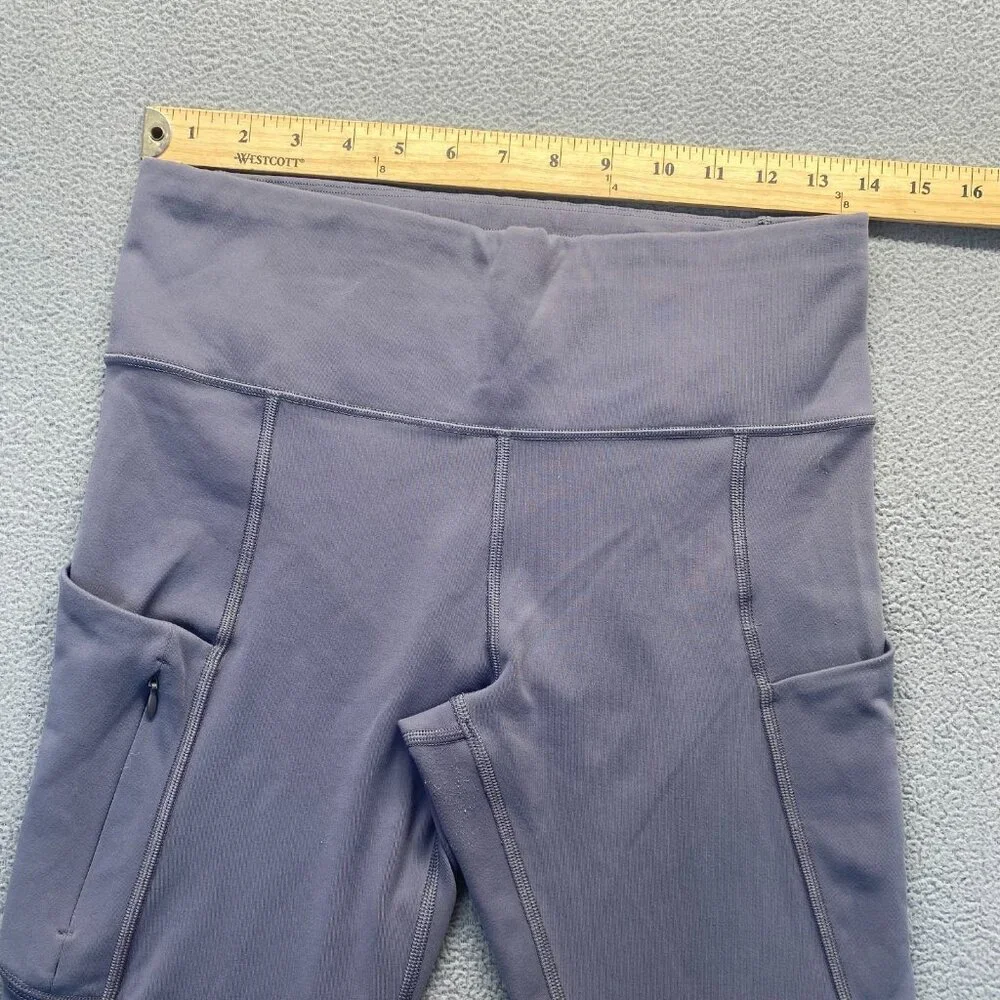 Athleta Cropped Capri Leggings Size M Athletic Pockets 79152 Gray,Running,Comfor